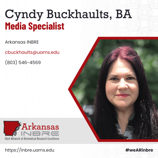 Cyndy Buckhaults, Arkansas INBRE Media Consultant