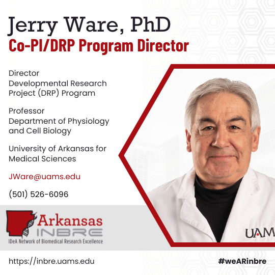 Dr. Jerry Ware, Arkansas INBRE Co-PI/DRP Program Director